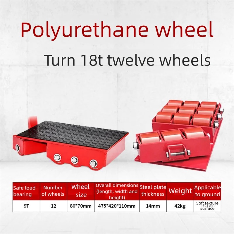 18T 폴리우레탄 12피스 휠 수동 운반 장비, 회전  - Heavy Equipment Logistics 리뷰 및 가격
